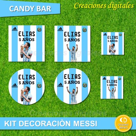 Candy bar Messi Campeón mundial Qatar 2022 completo