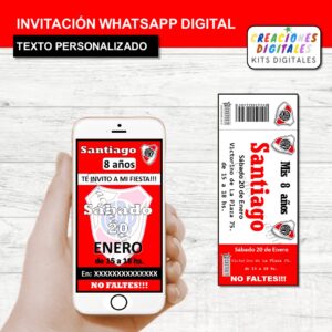 INVITACIÓN DIGITAL Y VIP RIVER PLATE PERSONALIZADA