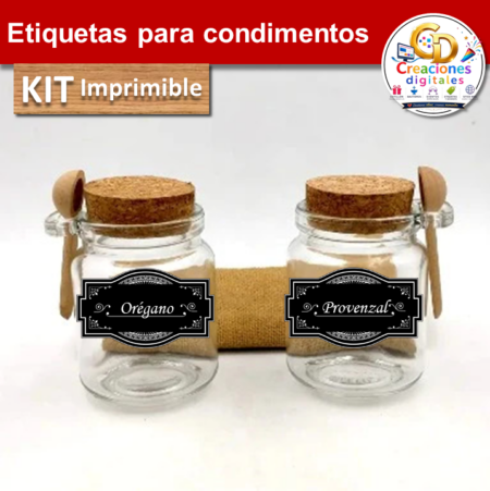 Kit Imprimible etiquetas para condimentos