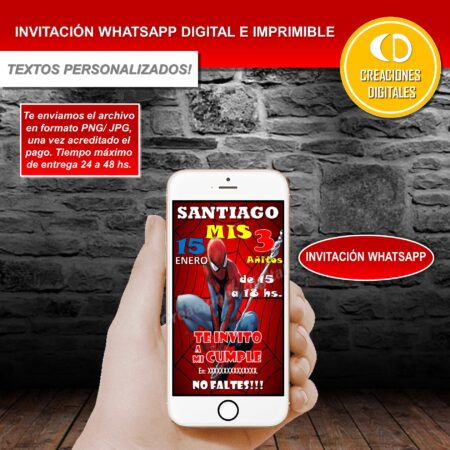 Invitación digital Spiderman envio por WhatsApp #1