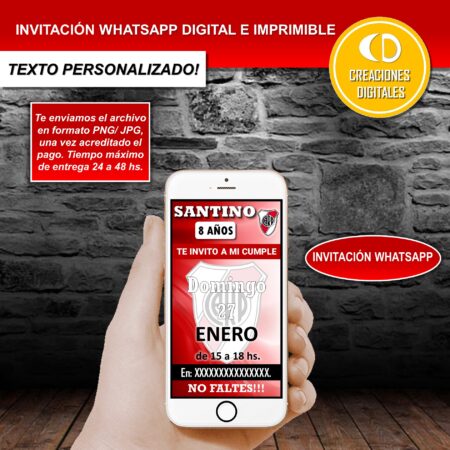 Invitación digital River envío por WhatsApp